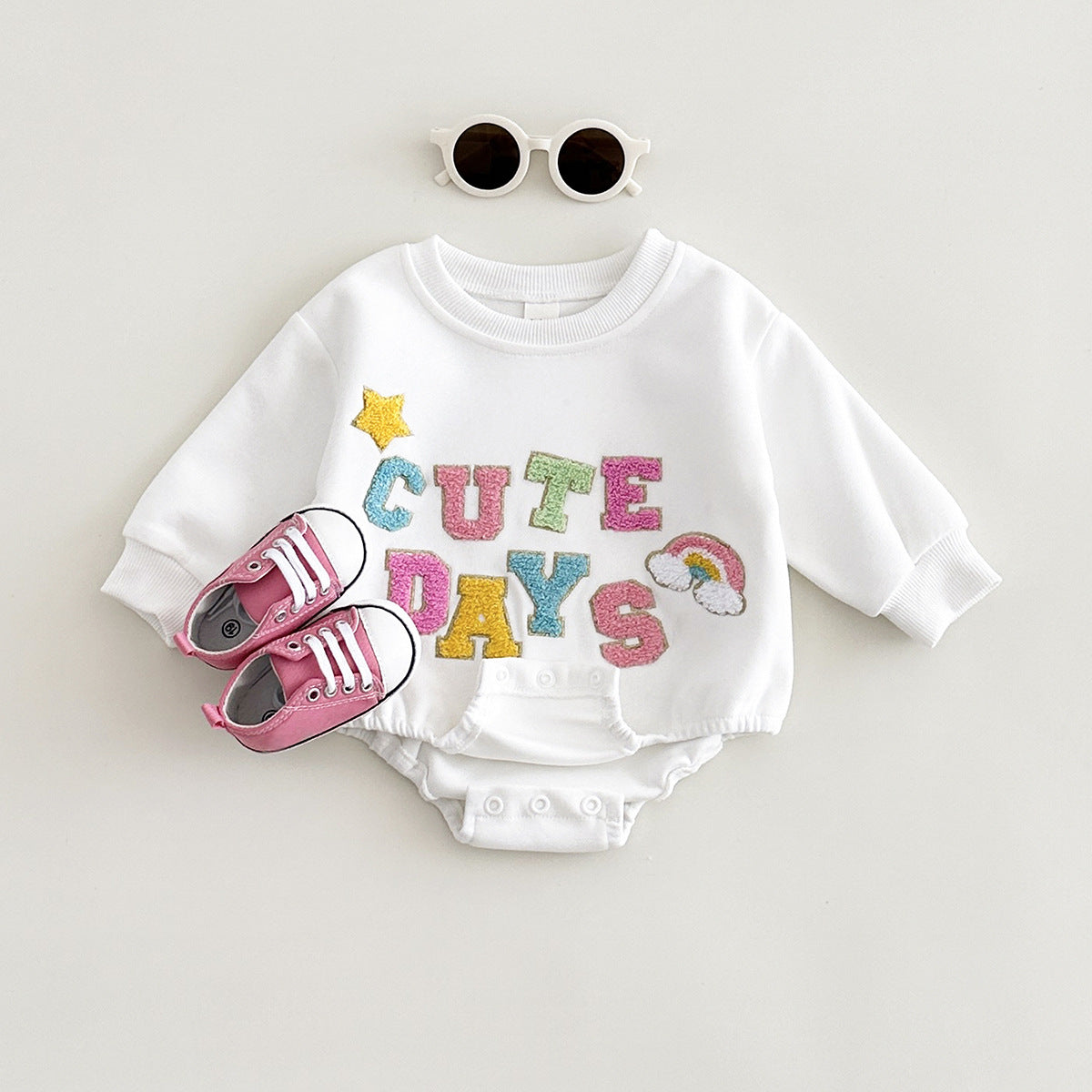 Alphabet Embroidered Cotton Baby Romper