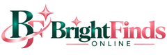 BrightFinds Online green and pink logo
